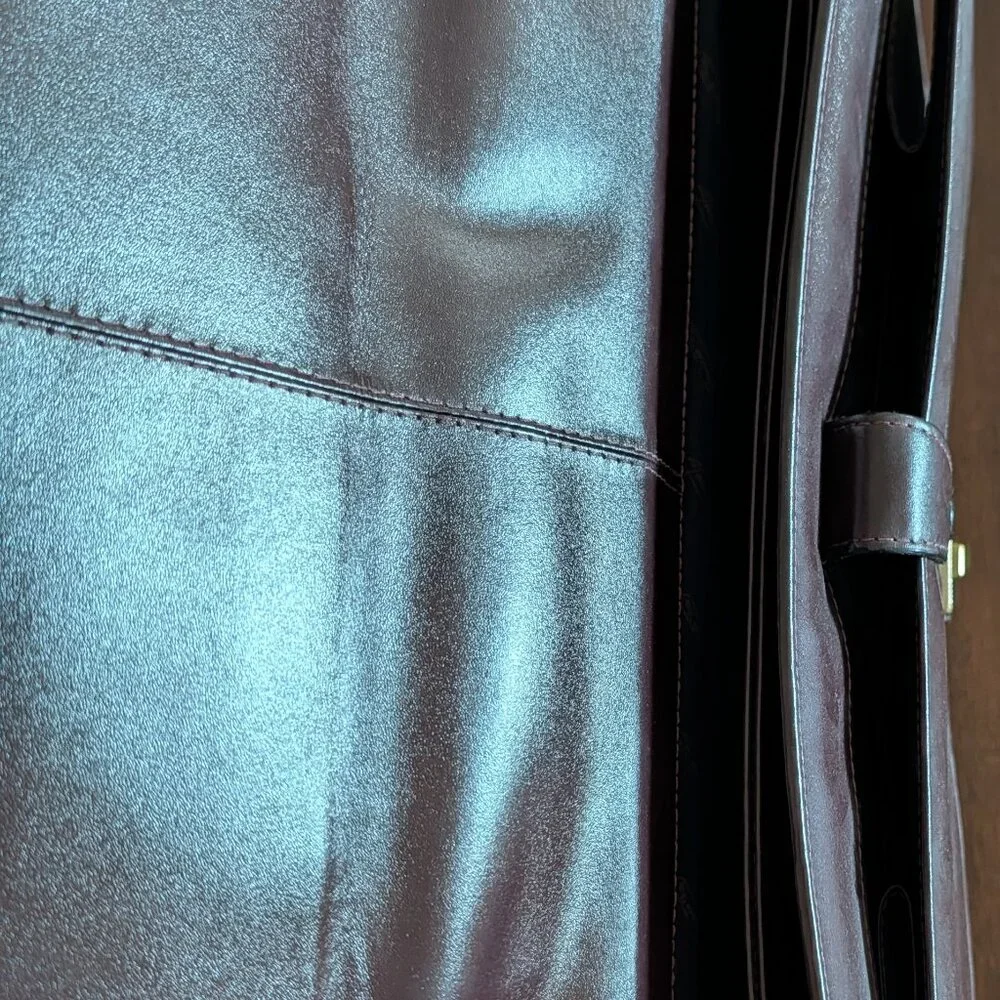 LNWOT Made in Italy Dark Brown Leather Briefcase Tutto Pelle MSRP $900